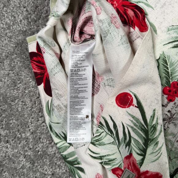 Tommy Bahama Hawaiian Camp Shirt Floral Holiday Christmas Red Poinsettia XL - Picture 5 of 8
